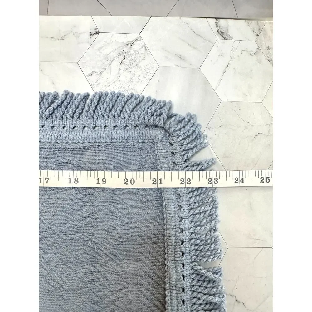 Pillow Sham Whole Home 100% Cotton Blue Embroidered 21x21